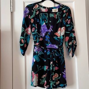 Black floral romper